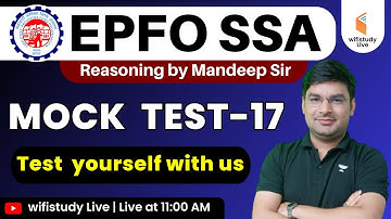 EPFO SSA 2023 Preparation | Reasoning by Mandeep Sir | Mock Test -17