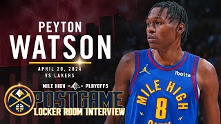 Peyton Watson Full Postgame Locker Room Interview vs. Lakers 🎙