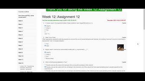 NPTEL : Social Networks | Week 12 Assignment 12 - Solutions with proofs (100% correct)