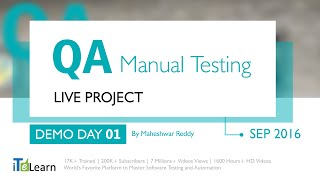 # QA Manual Testing Live Project Demo 01 for beginners