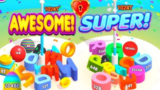 Merge Blocks 3D 2048 puzzle | A to Z shape  number ball in merge block 3d video games new update#4 screenshot 4