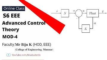 KTU Online Class for EE304  Advanced Control Theory Module-4 | S6 EEE