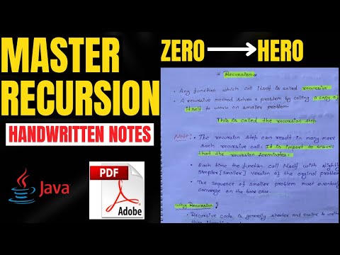 Introduction to Recursion | Why Recursion | With Hand Written Notes