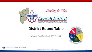 Etowah District Virtual Round Table - 2020 Aug 13