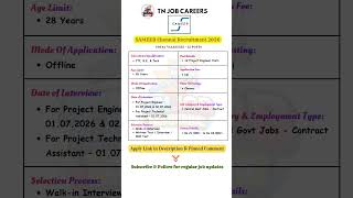 SAMEER Chennai Recruitment 2026 | 12 Project Engineer Jobs #govtjobs #governmentjobs #job #jobs