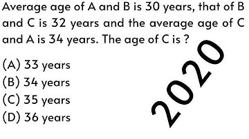 Average age of A and B is 30 years, that of B and C is 32 years |PPSC |Math |Urdu/Hindi