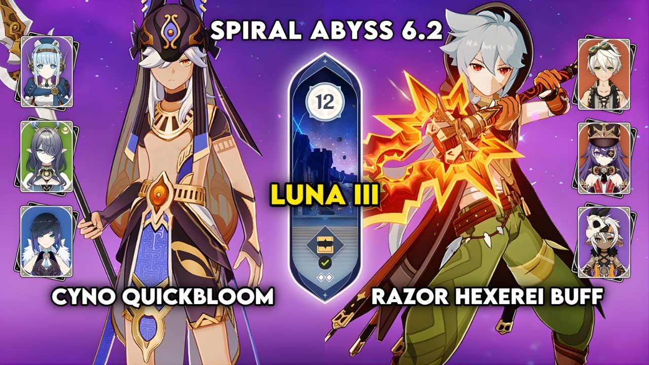 C6 Razor Overload Hexerei Buff & C0 Cyno Quickbloom | Spiral Abyss 6.2 | Genshin Impact - Ditusi
