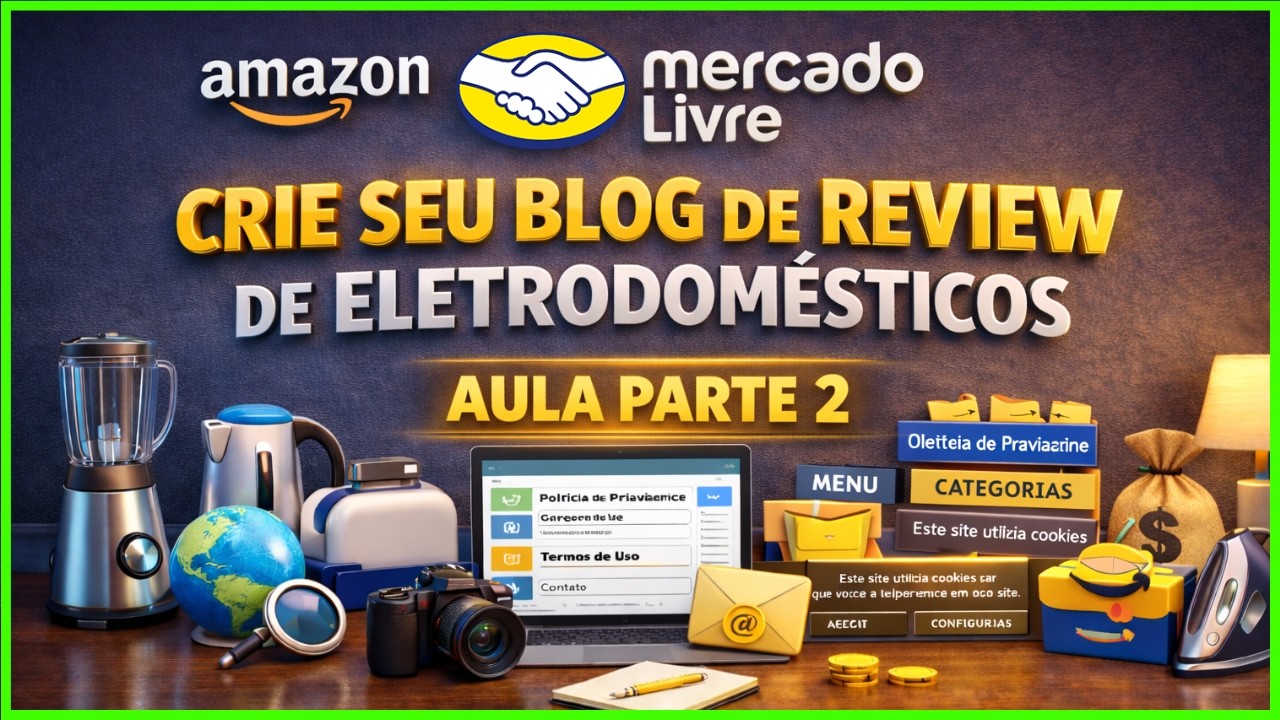 AFILIADOS AMAZON E MERCADO LIVRE [AULA 2] CRIAÇÃO DE MENUS, CATEGORIAS E CONFIGURAÇÕES DO BLOG