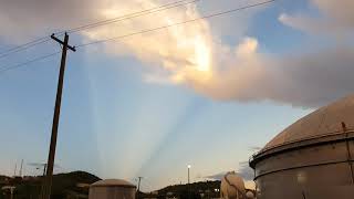 Anticrepuscular Rays Setting Sun.