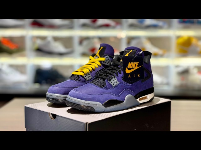 Air Jordan 4 Lakers 2026 Review and Lace Swap - YouTube