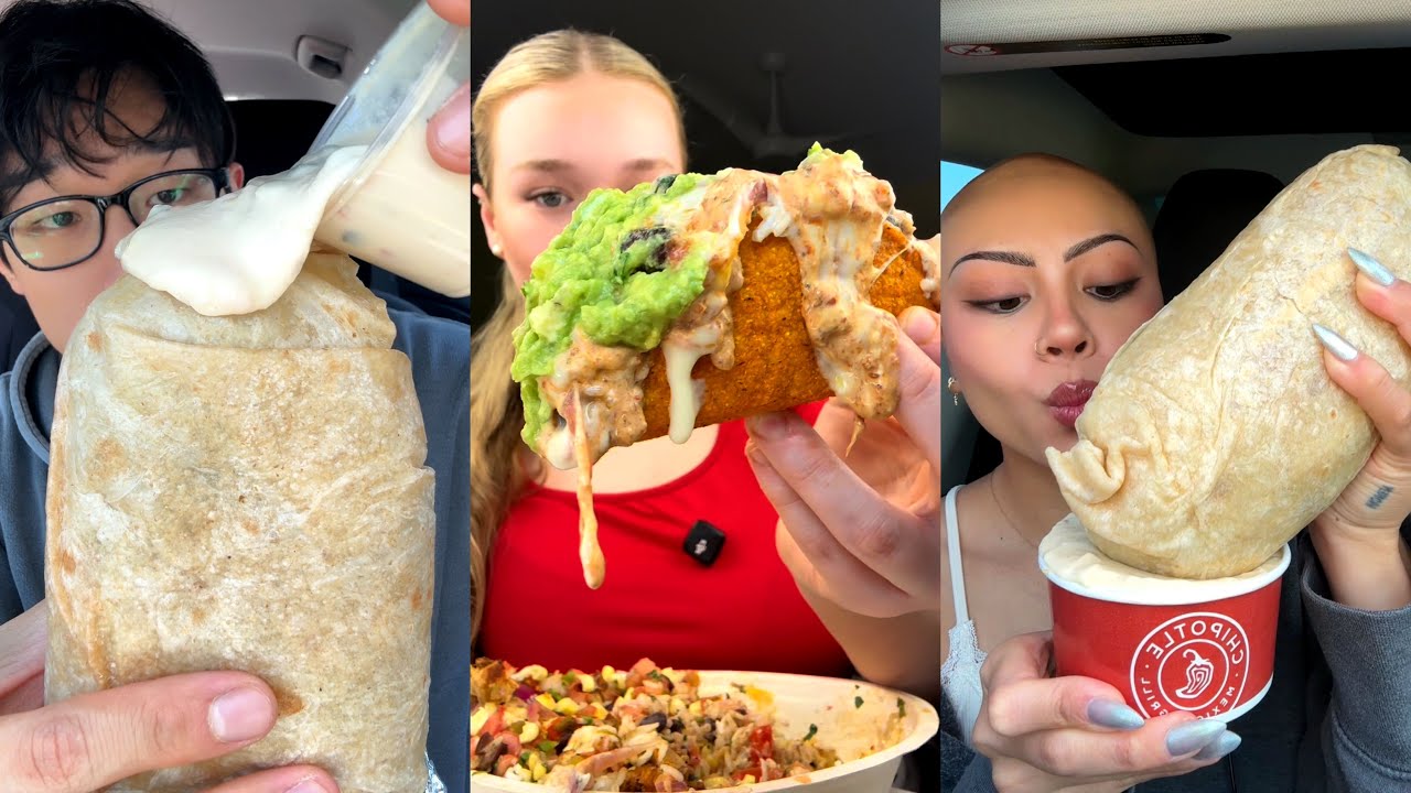 TIKTOK Chipotle Mukbang Compilation | Burrito Bowls, Burritos & More!