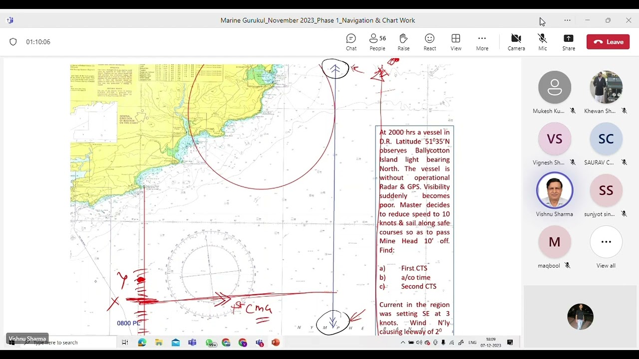 BLIND NAVIGATION CHART WORK PHASE 1 EXMANINATION