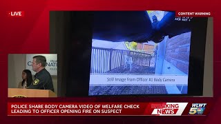 FULL PRESSER: Police share body cam video of welfare check leading up to officer opening fire on man