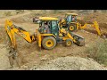 JCB 3DX Backhoes with Tractor Going Koonthankulam Road New Bridge Work | jcb video