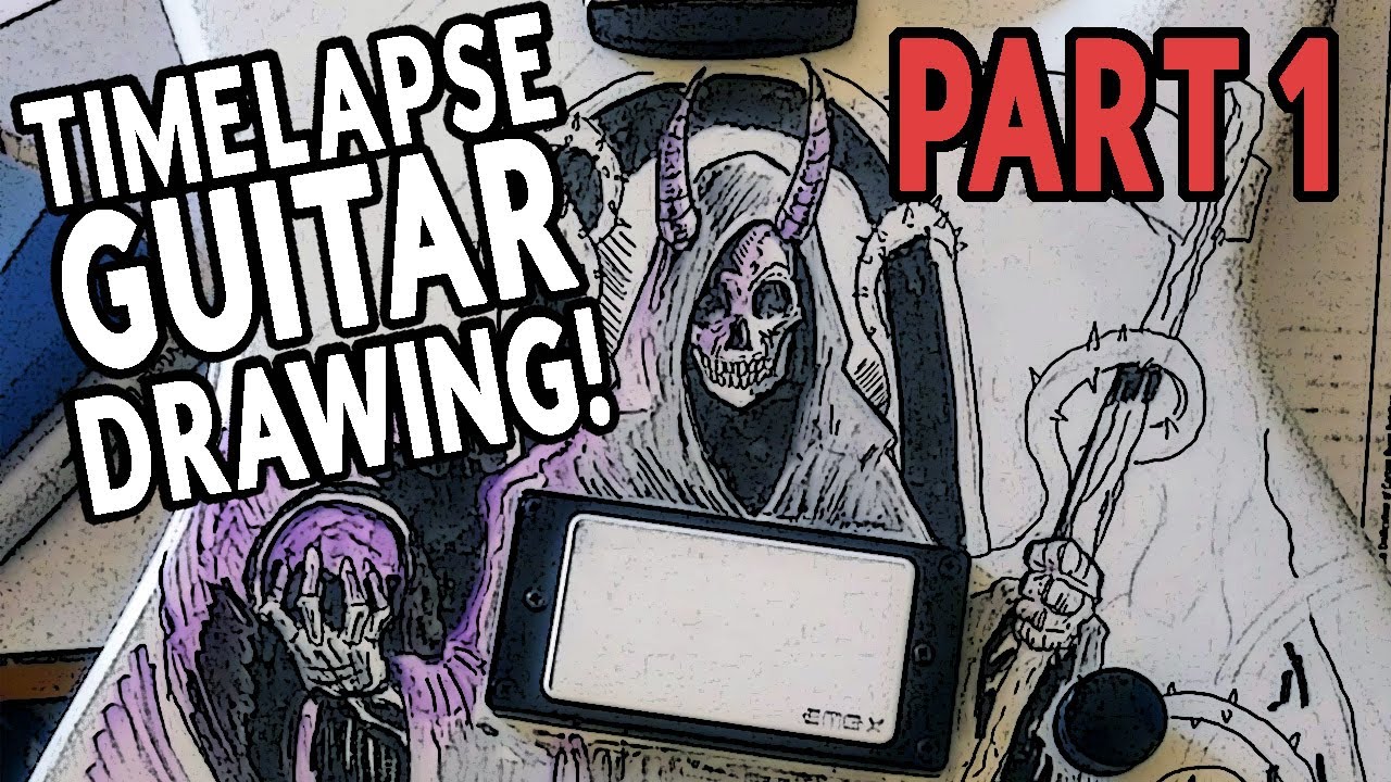 [Time Lapse] Grim Reaper Guitar Art Part 1 YouTube