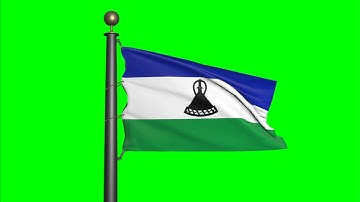 Lesotho flag waving in the wind - Green Screen Motion background 4K UHD 60fps  Flag footage