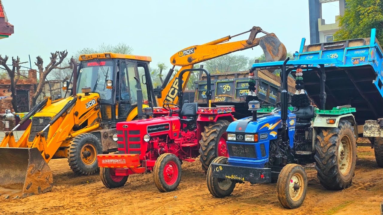 JCB 3dx Loading Mud| Swaraj Trolly Accident| New Holland 5500 Accident While Working | Kubota Models