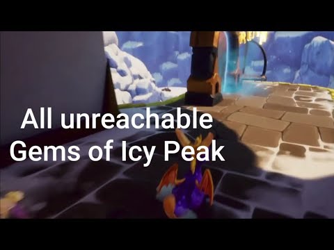 Spyro 3 Reignited Trilogy - Gems under ice , on top of the ledge , Glide to sky island  - Icy Peak