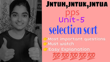 #jntuh #jntuk #jntua #pps #selection #sort #very #important💯👍😍 #programmingforproblemsolving