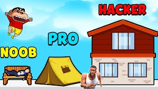 SHINCHAN PLAY HOUSE EVOLUTION AND UPGRADE NOOB HOUSE TO GOD HOUSE WITH FRANKLIN | DREAM SQUAD OP