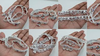 Latest Silver Daily Use Anklets Designs With Price // New silver payal designs with weight & price 