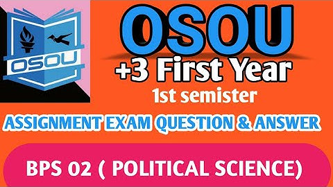 OSOU assignment exam questions।। OSOU assignment online।। OSOU assignment questions answer BPS 02