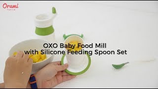 OXO Baby Food Mill with Silicone Feeding Spoon Set
