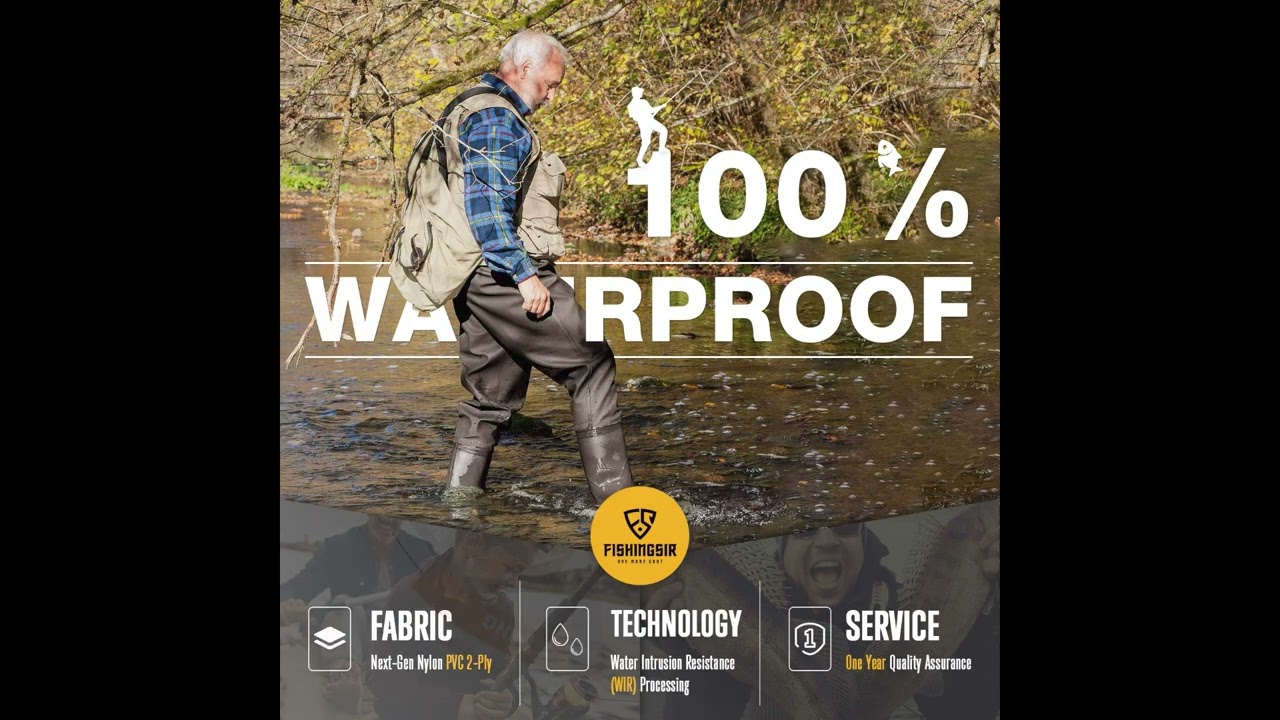 Fishing Waders for Men with Boots Womens Chest Waders 2-Ply Nylon/PVC Waterproof for Hunting