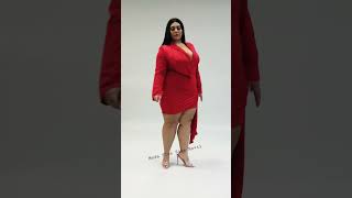 New Glamorous 💋💖 models lifestyle | curvy woman 👩 Red Dress. plus size women beauty fashion Style