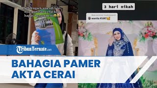 Viral Wanita Pamer Akta Cerai, Tersenyum dengan Bahagia Sambil Pegang Map Akta Cerai