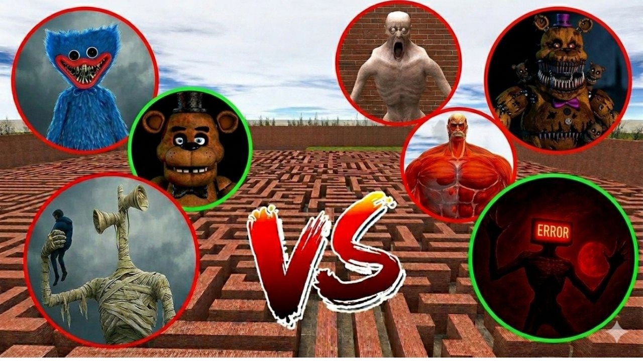 WHO WILL WIN? HUGGY WUGGY vs SIREN HEAD vs HULK vs HOUSE HEAD VS CHOO CHOO– GMod Monster Battle!