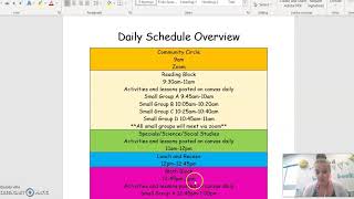 Virtual Learning Daily Schedule Overview