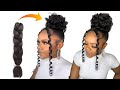 😱HOW TO : QUICK AND EASY HAIRSTYLE USING EXPRESSION BRAID EXTENSION : Protective Style