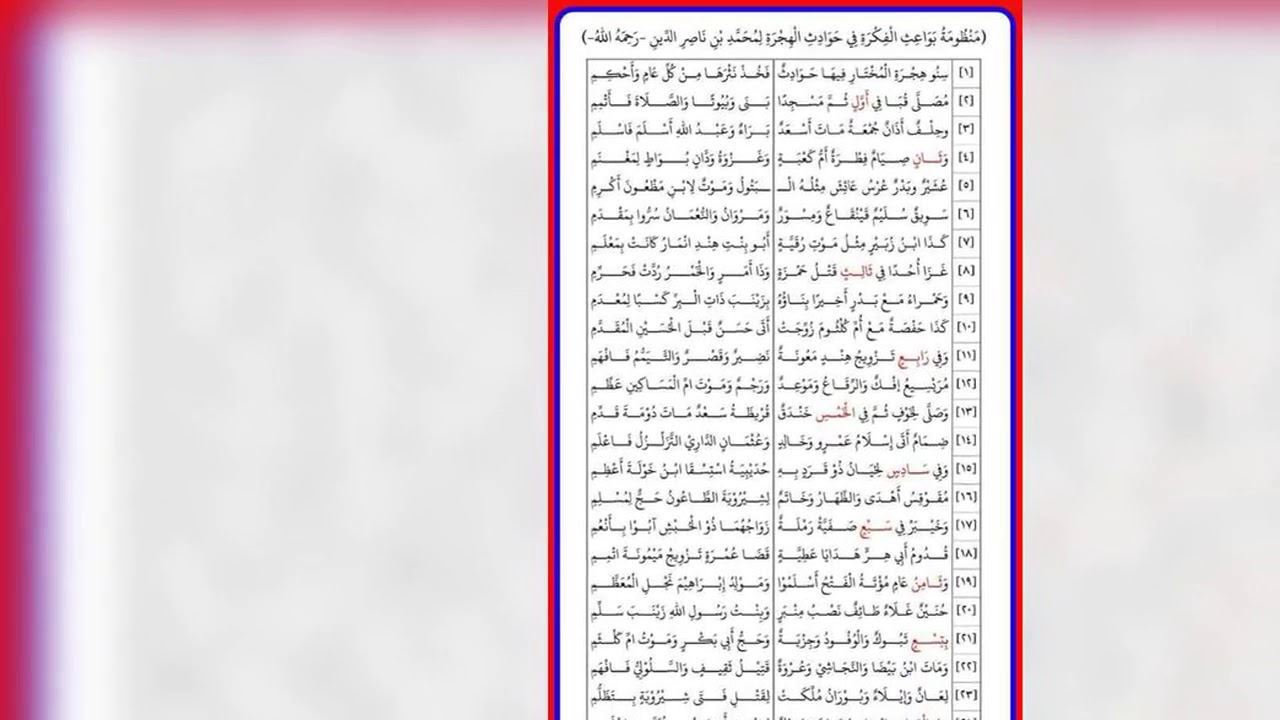 منظومة بواعث الفكرة في حوادث الهجرة