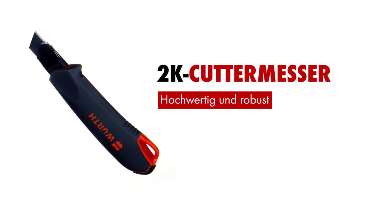 Original Würth 2K-Cutter-Messer Teppichmesser mit Schieber 18 mm