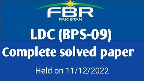 FBR UDC (BPS-09) Complete solved paper held on 11/12/2022 /Important Mcqs Center