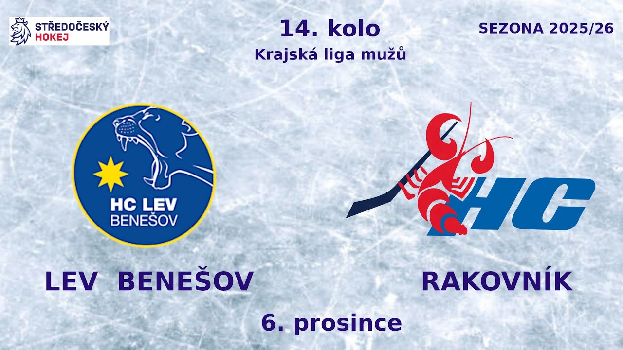 HC LEV Benešov vs. HC Rakovník   4:3 PP -  6.12.2025 – 14.kolo KLM - zkrácený záznam