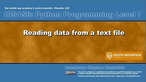 Python 07G   Reading Data from a Text File