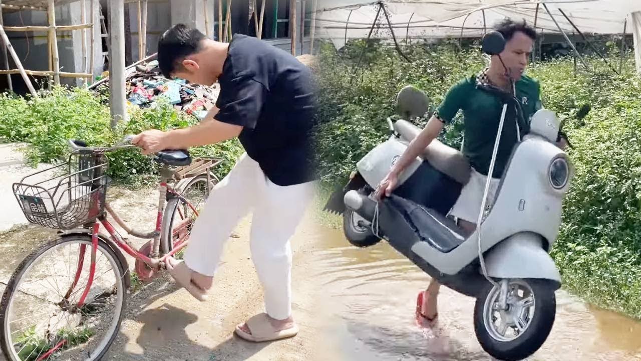 吃土半个月买到电动车过水坑竟然扛着车走？为了安全加了八个锁还是被偷走电瓶！这有点儿太倒霉了吧！