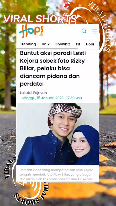 PELAKU PARODI SOBEK FOTO RIZKY BILLAR BISA DIPIDANAKAN #shorts #viral