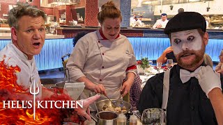 One Chef Struggles On Garnish As Morgana Cooks For Mimes | Hell's Kitchen