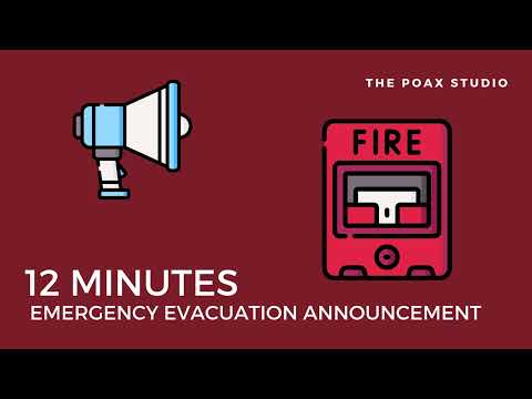 4K 12 Minutes Emergency Evacuation Announcement And Fire Alarm
