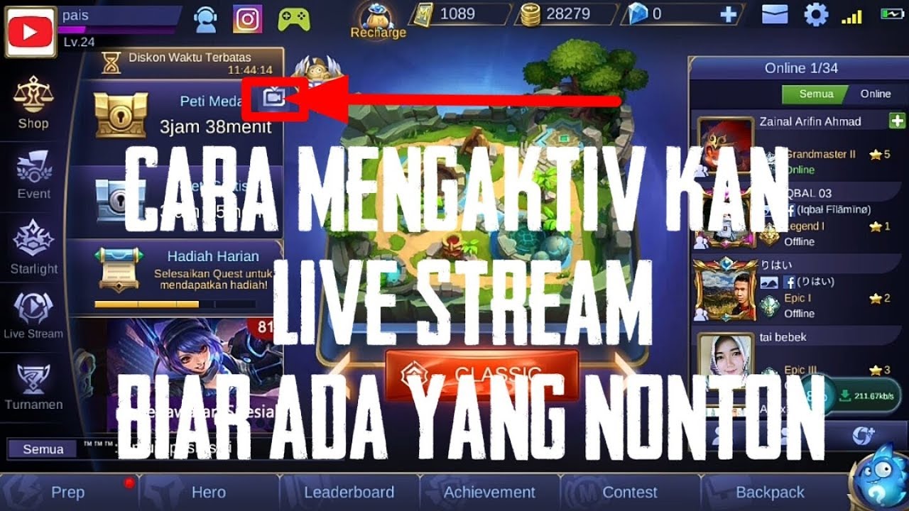 CARA MENG-AKTIV KAN LIVE STREAM KITA BIAR ADA YANG NONTON-MOBILE LEGEND'S