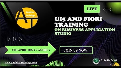 SAP Fiori training on BAS April 22 | SAP UI5 Business Application Studio |