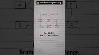 find the missing number ||Day 34 of 40 Brain Test 🧠 challenge #youtubeshorts #trending #education