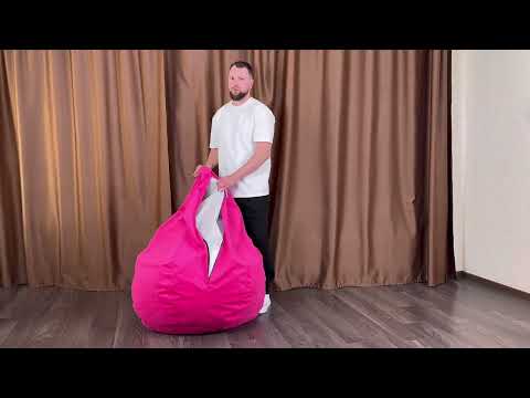 Крісло мішок груша Велюр помаранчевій XXXL з внутрішнім чохлом, видео 1