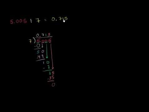 ათწილადის მთელ რიცხვზე გაყოფა