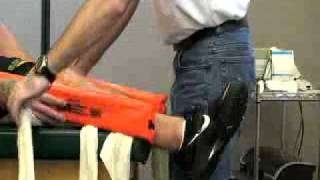 Splint - Rigid Boards to Leg and Knee