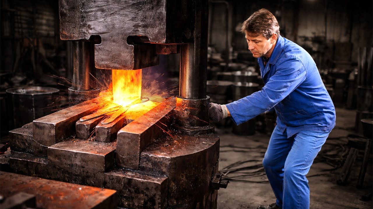 Drop Forging Scissors at 2,000°F | Old School Factory ASMR