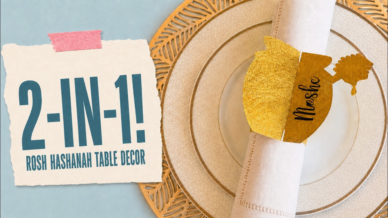 DIY Rosh Hashanah Napkin Rings That Double as Place Cards!